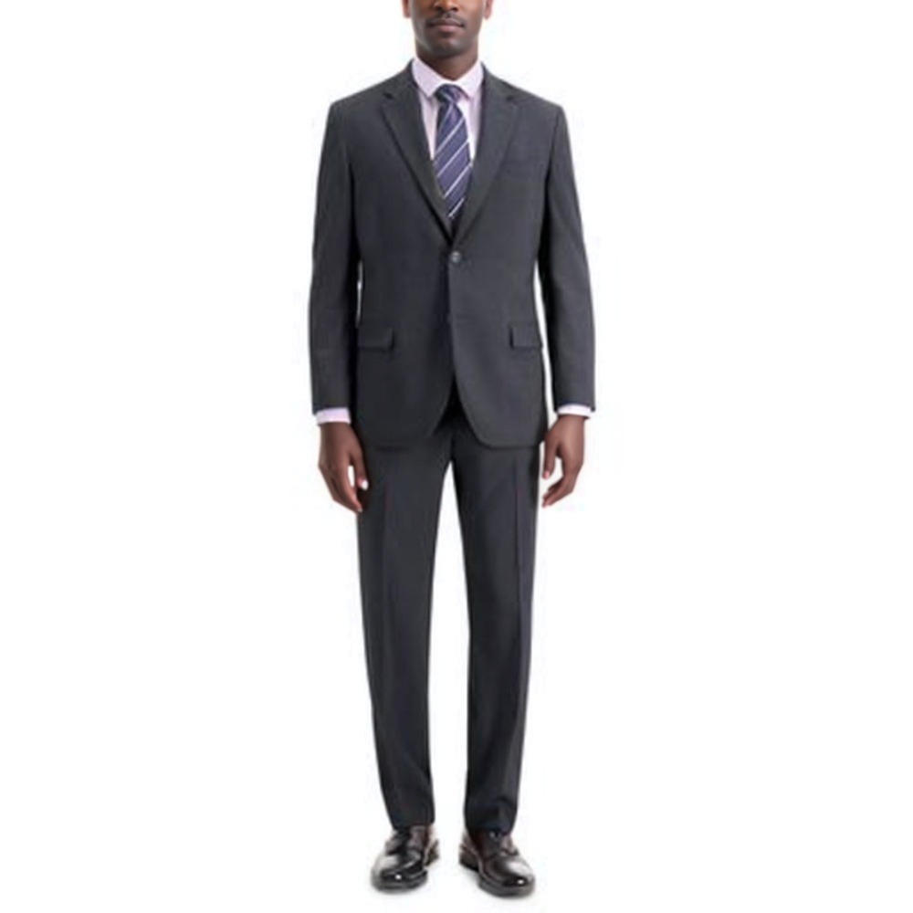 Nautica 2 Piece Suit Mens‎ 40L Pants 34x32 Charcoal Quiet Luxury Polished NWT